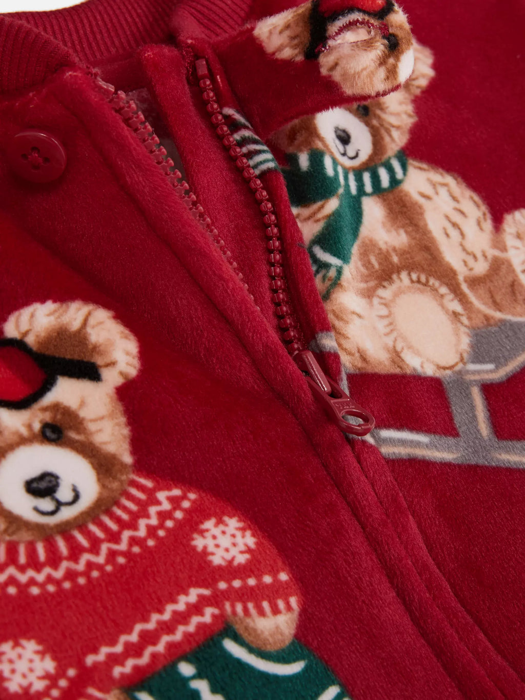 Babies Red Bear Family Christmas Sleepsuit