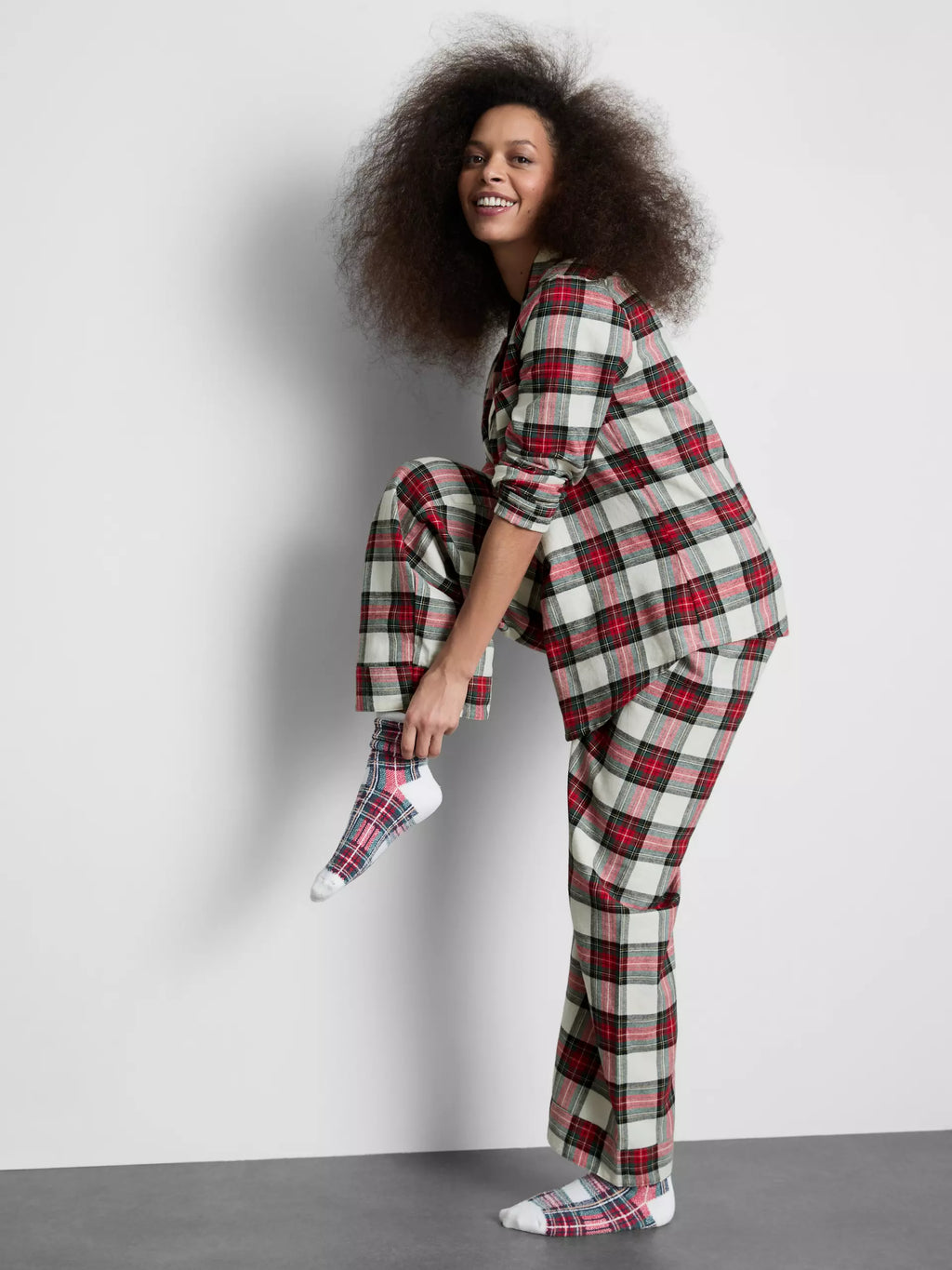 Women's Pure Cotton Check Family Christmas Pajamas