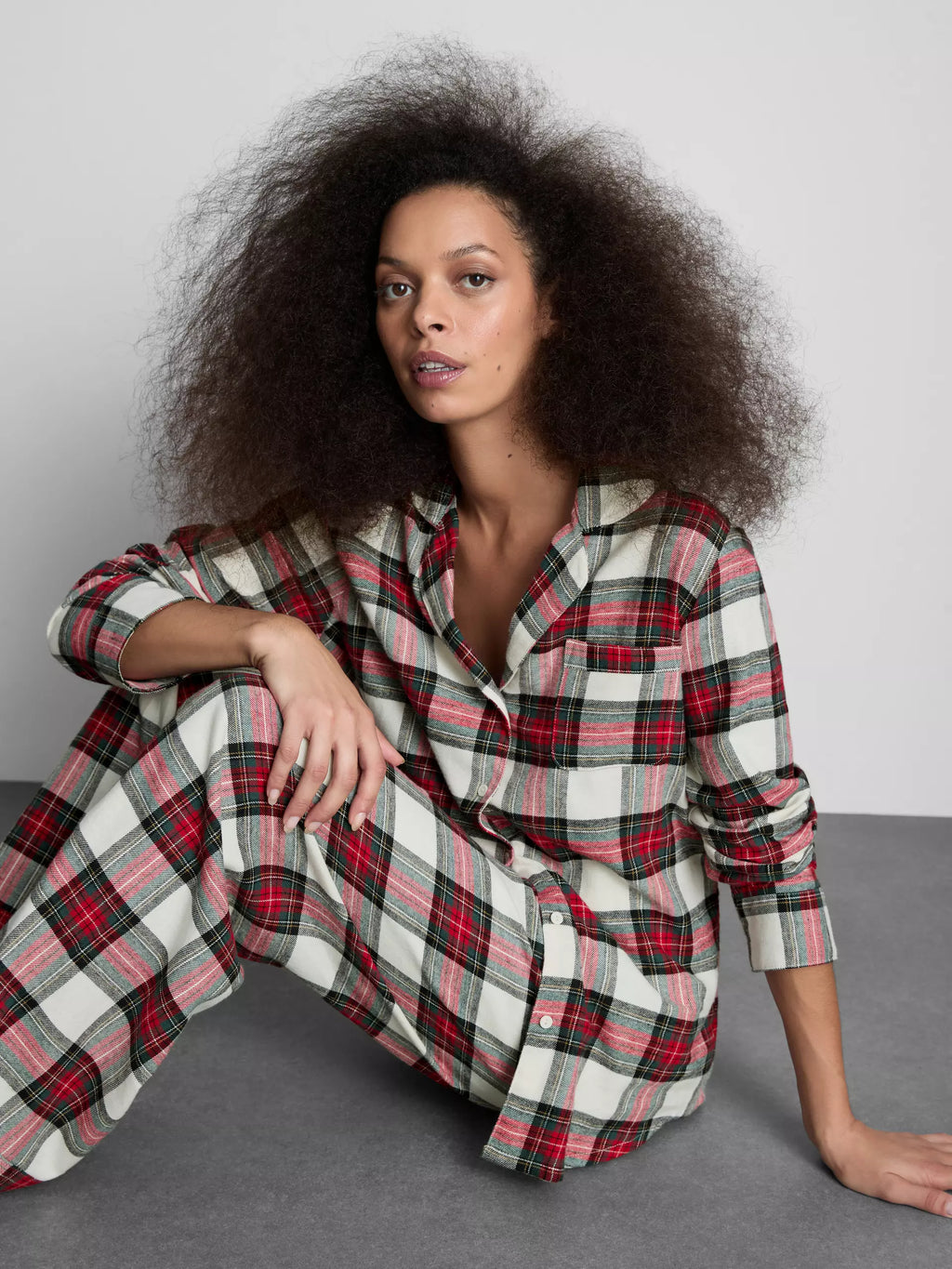 Women's Pure Cotton Check Family Christmas Pajamas