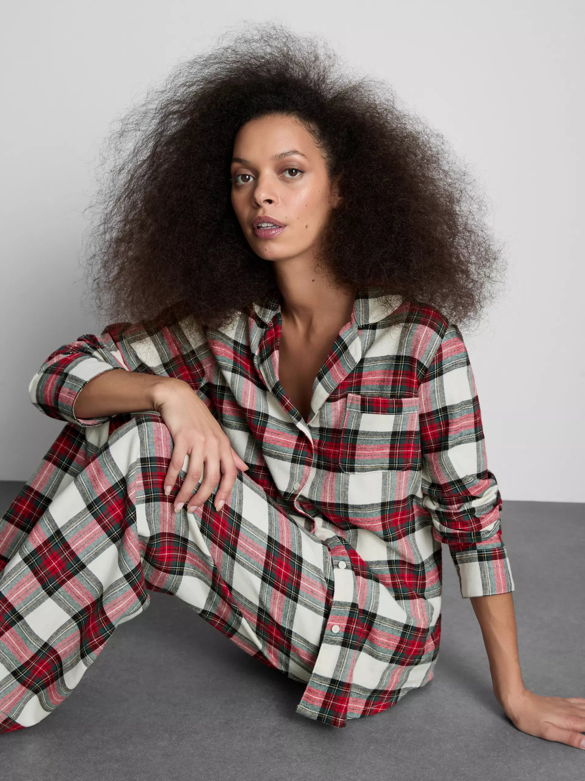 Women's Pure Cotton Check Family Christmas Pajamas