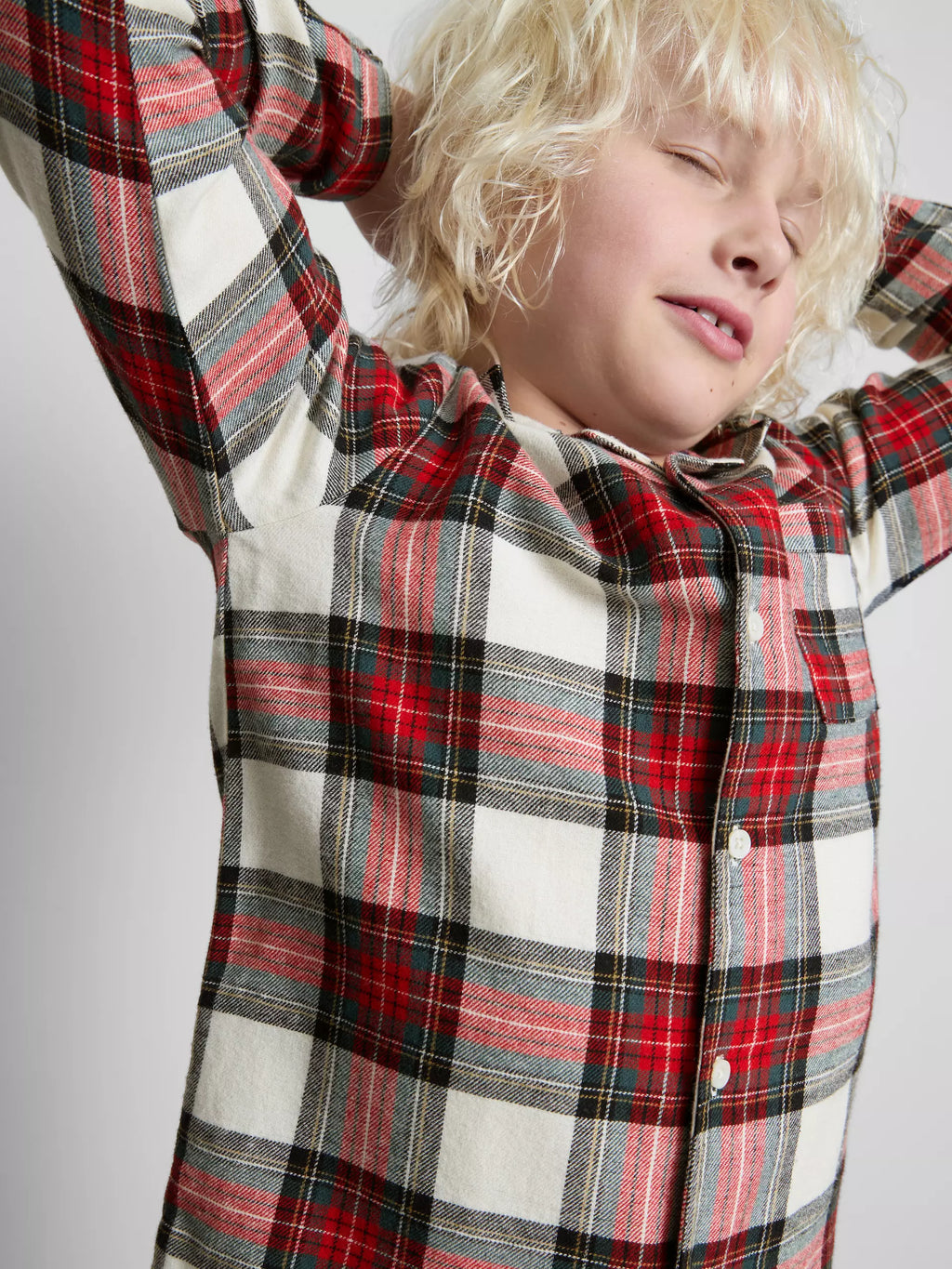 Kid's Pure Cotton Check Family Christmas Pajamas