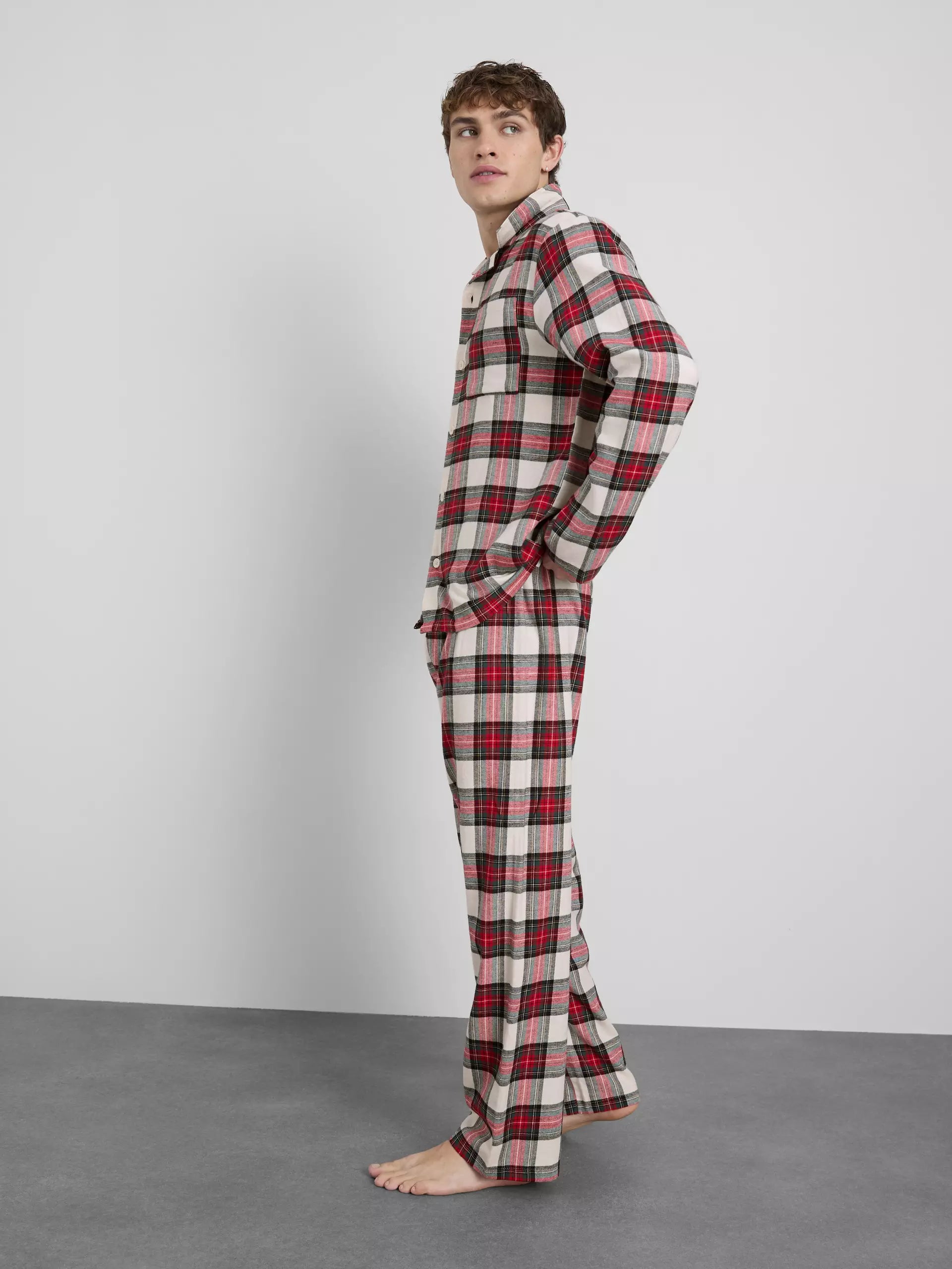 Men's Pure Cotton Check Family Christmas Pajamas