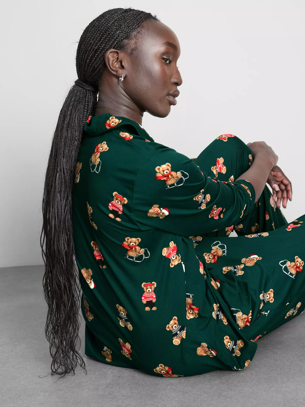 Women's Green Bear Family Christmas Pajamas