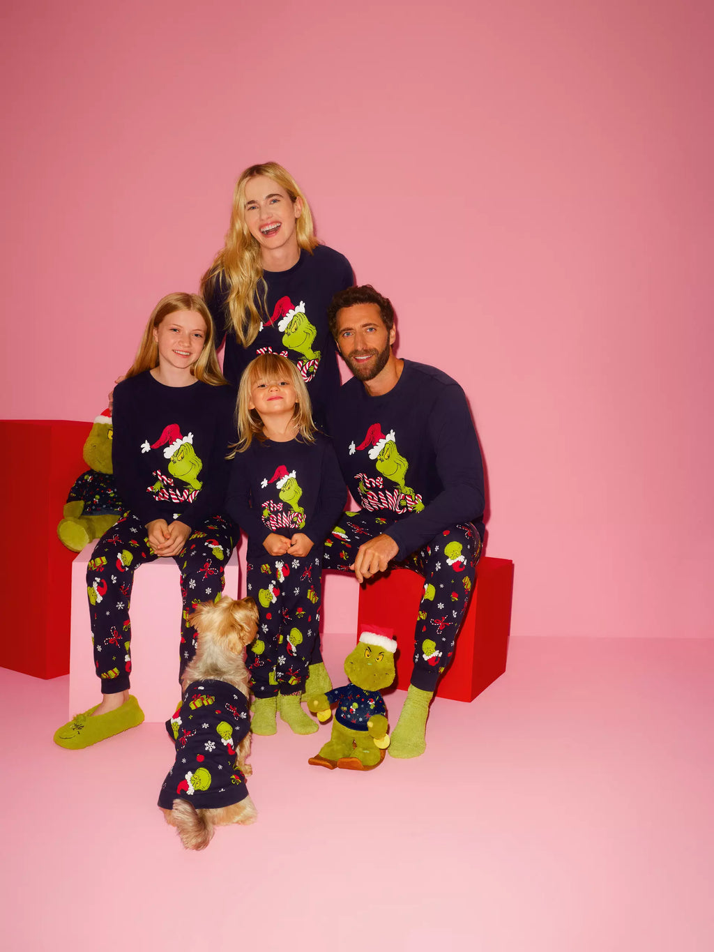 Babies The Grinch Pure Cotton Family Christmas Sleepsuit