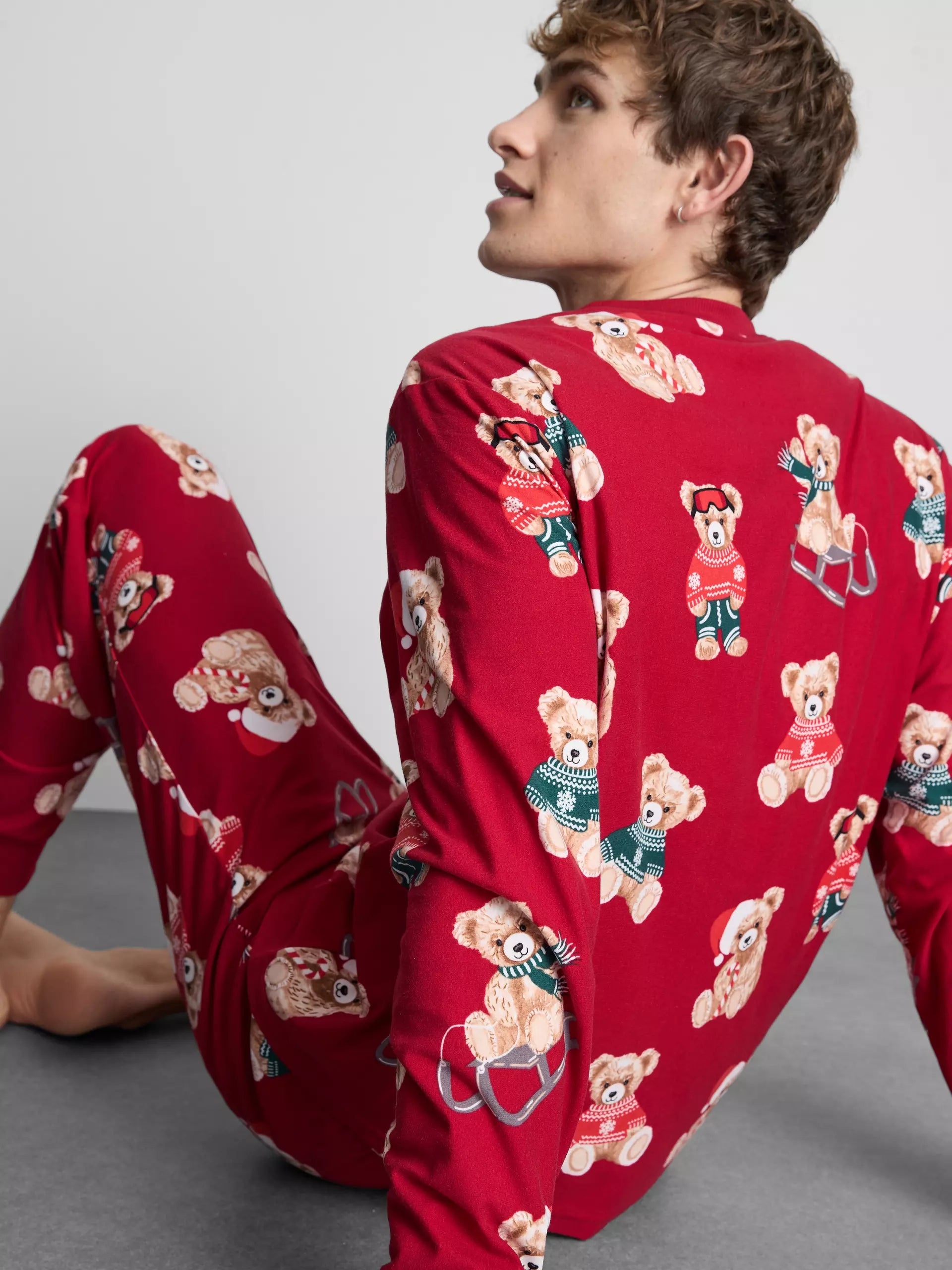 Men's Red Bear Family Christmas Pajamas