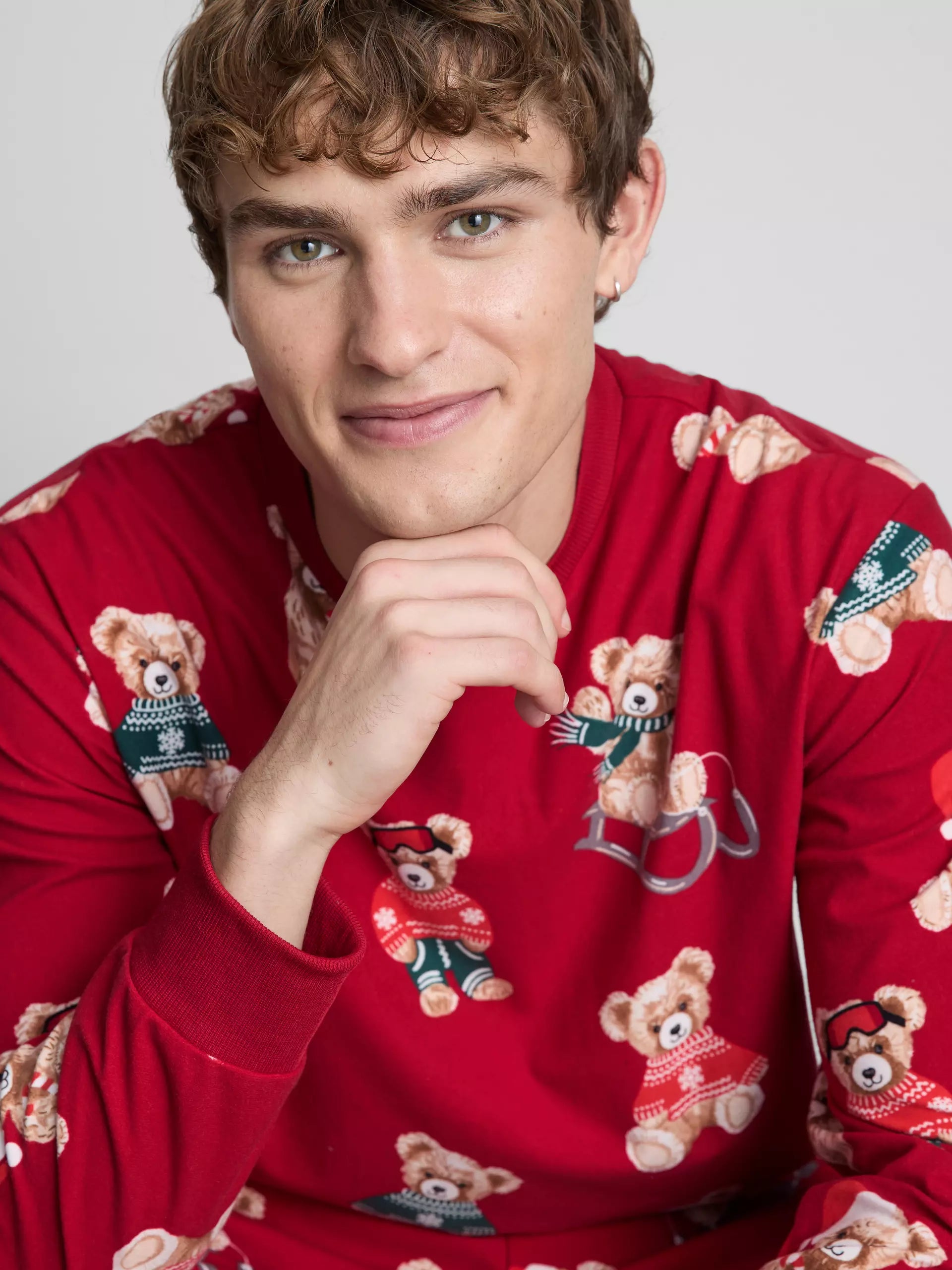 Men's Red Bear Family Christmas Pajamas