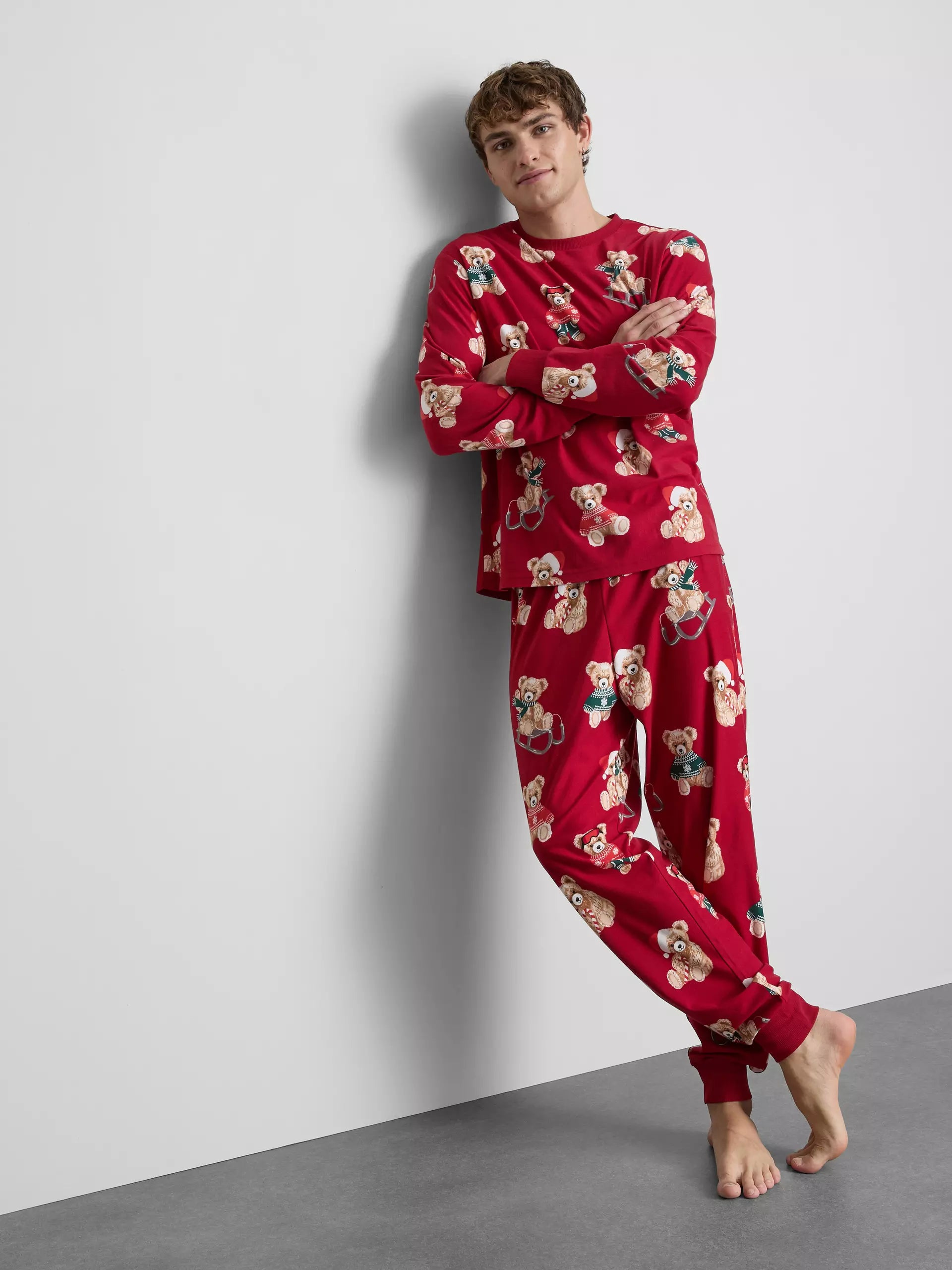 Men's Red Bear Family Christmas Pajamas